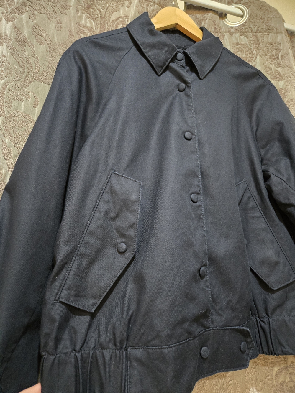 H&M Navy Button-Front Bomber Jacket - Picture 5 of 8